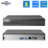 Hiseeu H.265 16CH CCTV NVR para cámaras IP de 5MP/4MP/3MP/2MP ONVIF 2.0 Red de Metal Grabador de Video en Red P2P para Sistema CCTC