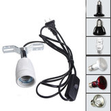 E27 Ceramic Universal Lamp Holder Reptile Climbing Pet Box Heating with Switch US Plug