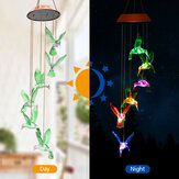 Dzwonki wiatrowe Solarne z Kolibrem i zmieniającym kolor oświetleniem LED - Dekoracja ogrodowa i wnętrzna, idealny prezent dla Mamy i Babci
