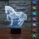 3D Horse LED lampada 7 Sensore tattile a cambiamento di colore Luce notturna Regalo di Natale Decorazioni per feste