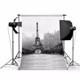 3x5ft Eiffelturm Thema Fotografie Vinyl Hintergrund für Studio 0.9x1.5m 