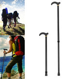 75-90CM Metal Walking Hiking Stick Travel Folding Cane Pole Compact Adjustable Alpenstock