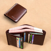 Heren RFID Blokkeren Veilige Portemonnee Mode Vintage Portemonnees Echt Leer Tri-fold Portemonnee Korte Portemonnee