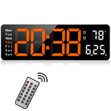 Ψηφιακό ρολόι τοίχου AGSIVO 13 ιντσών με μεγάλη οθόνη LED με τηλεχειριστήριο / Αυτόματη φωτεινότητα / Εσωτερική θερμοκρασία / Ημερομηνία / Εβδομάδα / 12/24H Για Οικιακό Γραφείο Τάξη