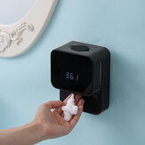Dispenser di sapone automatico Xiaowei X6 Sensore LED Temperatura digitale Schiuma Gel Alcool Montato a parete Misurazione della temperatura corporea