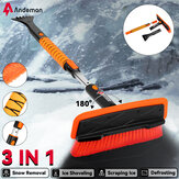 Andeman 37,6-дюймовый скребок для льда с удлиняющейся ручкой 3 В 1 щеткой для снега и лопатой для удаления для автомобиля, грузовика и внедорожника