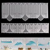 Conjunto de 2 cortinas de renda para janela de café para decoração de cozinha e sala de jantar