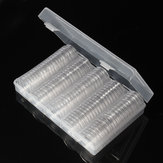Coin Collection Box 100PCS 30MM Round Coin Case Transparent Storage Box Plastic Organizer Container