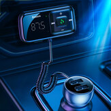 Baseus Car bluetooth 5.0 Transmetteur FM Chargeur USB 2 ports QC3.0 Charge rapide Affichage numérique Adaptateur audio bluetooth Kit voiture avec microphone Appel mains libres Entrée Aux 3,5 mm Lecture de musique