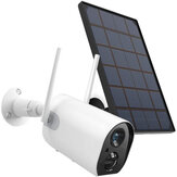 Câmera de segurança externa sem fio Zeetopin ZS-GX6S 1080P com energia solar, bateria recarregável, IP, câmeras de vigilância IP residencial, antena de 4dbi, detecção de movimento humano, visão noturna, áudio bidirecional, à prova d'água IP65, armazenamento em nuvem/cartão SD
