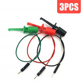 3PCS Clips de prueba tipo gancho con cabeza macho DuPont Line Cable de 20 cm para pruebas precisas de transistores. Ideal para reparación y pruebas de electrónica.