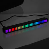 Luce di atmosfera a livello di raccolta di 5V CC Modifica interna dell'auto Spettro audio del desktop Controllo vocale RGB