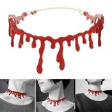 Halloween Horror Blood Drip Necklace Fake Blood Vampire Fancy Joker Choker Costume Red Necklaces 