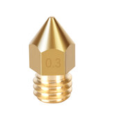 Bocal Kingroon MK8 de 0,2 mm 0,4 mm 0,5 mm 0,6 mm 0,8 mm 1,0 mm para impressora 3D, peça de extrusora em latão com rosca M6, para filamento de 1,75 mm e 3 mm