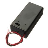 Caixa de bateria 9V em pacote com interruptor de ligar/desligar preto