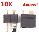  10 Pair Amass AM-1015B Anti-Slip Black T Plug Connector Male & Female