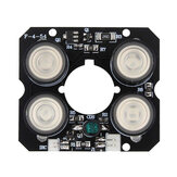 Tablero de 3 LED IR para cámara CCTV. 4*Spot LED IR en arreglo. Tablero de luz infrarroja para visión nocturna 850nm DC12V.