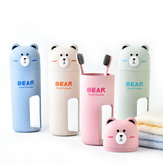 Honana Cute Bear Utazó hordozható fogkefe tartó bögrével 4 színváltozat Kiváló minőségű szállító doboz