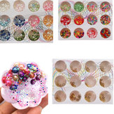 12PCS/Set Handgemachte Schleim DIY Material Bunte Perlen Fruchtscheibe Weiche Keramikgranulate Perlenpulver