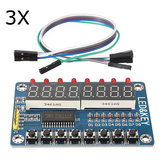 Resmi Arduino panolarıyla çalışan ürünler için 3 Adet TM1638 Çip Anahtar Ekran Modülü 8 Bit Dijital LED Tüp AVR Geekcreit