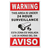 Engelse Spaanse Beveiligingswaarschuwing Camera Sticker Waarschuwing Dit Gebied Staat Onder 24-uurs Toezicht