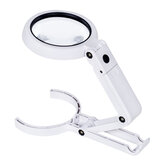 Handheld Portable Foldable Lamp Illuminated Magnifier 5X 11X Magnifying Table 8 LED Lights Loupe Magnifier Screen for Newspaper