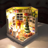 iiecreate Y-001 Vrolijk Kerstfeest DIY Poppenhuis met Meubels Light Cover Gift Decor Collectie