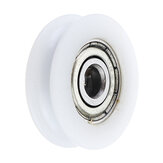 Roda de polia redonda em nylon com entalhe em U de 5x24x7 mm para cabo de 3,8 mm com rolamento de esferas