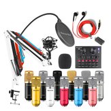 Microfone Condensador GAM-800W para gravação de som, kit com placa de som V8 para rádio, canto, gravação e karaokê KTV
