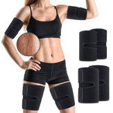 OUTERDO 4個のキットアームと太もものスポーツ保護ストラップトリマーズテープボディエクササイズラップ調節可能な発汗を改善する女性男性