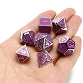 7 Pcs Multisided Dice Heavy Metal Polyhedral Dice Set Role Playing Games Dices with Bag