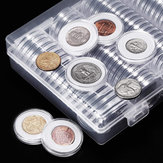 100Pcs/Lote 20/25/27/30mm Porta-moedas de plástico transparente concha para moedas comemorativas universal colecionador