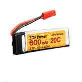 ZOP Power 3.7V 600mAh 1S 20C Batterie Lipo Fiche  JST