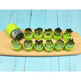 Conjunto de 12 cortadores de acero inoxidable para frutas, verduras y galletas con impresión de mariposas, conjunto de moldes para alimentos en forma de galletas miniaturas para niños