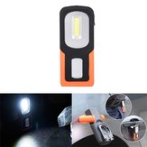 Lanterna de trabalho portátil magnética dobrável com luz de LED COB de 5W recarregável por USB, gancho para pendurar, ideal para camping e barracas