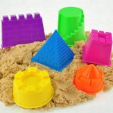 Conjunto de 6 peças de brinquedos para interior e praia para bebês, com modelo de castelo de argila em movimento e presente de areia mágica