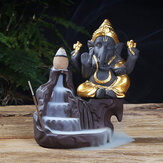 Brûleur d'encens à reflux India éléphant Dieu Ganesha Support Censer Décoration de chambre Cadeau