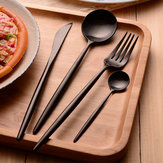 FL2 4 Pieces Food Grade 304 Stainless Steel Flatware Set Matte Dinnerware Cutlery Tableware