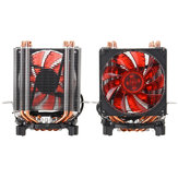 Ventilateur de refroidissement de CPU rétroéclairé rouge à 3 broches et quatre tuyaux en cuivre pour Intel 1155 1156 AMD