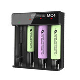 3,7V-4,2V LED-Leistungsanzeige TC/CC/CV mit 3 Modi, USB-wiederaufladbarer 4-Schacht-Lithium-Batterieladegerät für 18650/26650/21700-Batterien