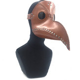 Máscara retro de bico de pássaro Steampunk com rebites de couro para cosplay de Halloween.
