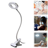 USB Flexible Clip-On LED Bedside Desk Reading Light White/Warm White Portable Make Up Night Lamp