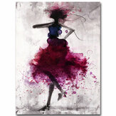 لوحات طباعة زيتية مجردة بتصميم فني راقي لفتاة أحمر ألوان الأزياء