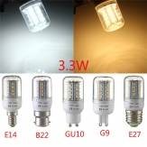 E27/E14/G9/GU10/B22 3.3W 30 SMD 2835 LED Maislampe Warmweiß/Weiß 110V