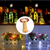 Luces de hadas nocturnas en forma de corcho para botellas de vino con 15 luces LED alimentadas por batería para fiestas navideñas