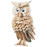 3D木製フクロウのパズルのジグソーパズル子供のおもちゃの前カット木製の形のモデル