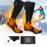 冬用の充電式電気ヒーターソックス、バッテリーソックス、弾性のある健康的な足温暖化熱ソックス、スキーやアウトドアスポーツに最適。