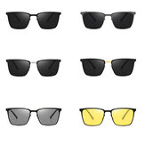 UV400 Metall-Square-Rahmen mit Farbwechsel polarisierte Sonnenbrille für Männer. Sonnenbrillen zum Fahren in der Nacht. Sonnenbrillen zum Radfahren.