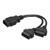 16Pin OBD2 Male to Dual Female Splitter Extension Cable Connector ELM327 Scanner