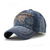 Unisex Cotton Washed Vintage Embroidery Baseball Cap Adjustable Golf Snapback Hat